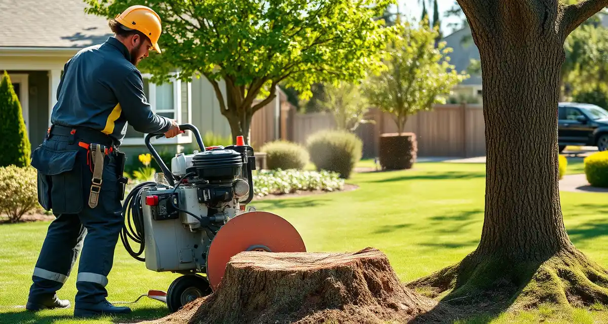 ArboStar stump grinding software features and capabilities Professional stump grinding operation showing ArboStar software comparison for tree service management and workflow automation