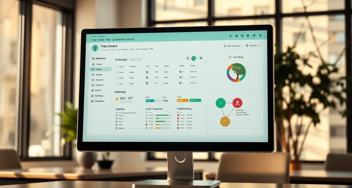 CRM software solution for tree service companies Tree service CRM dashboard interface showing customer management, lead tracking, and scheduling features for arborists