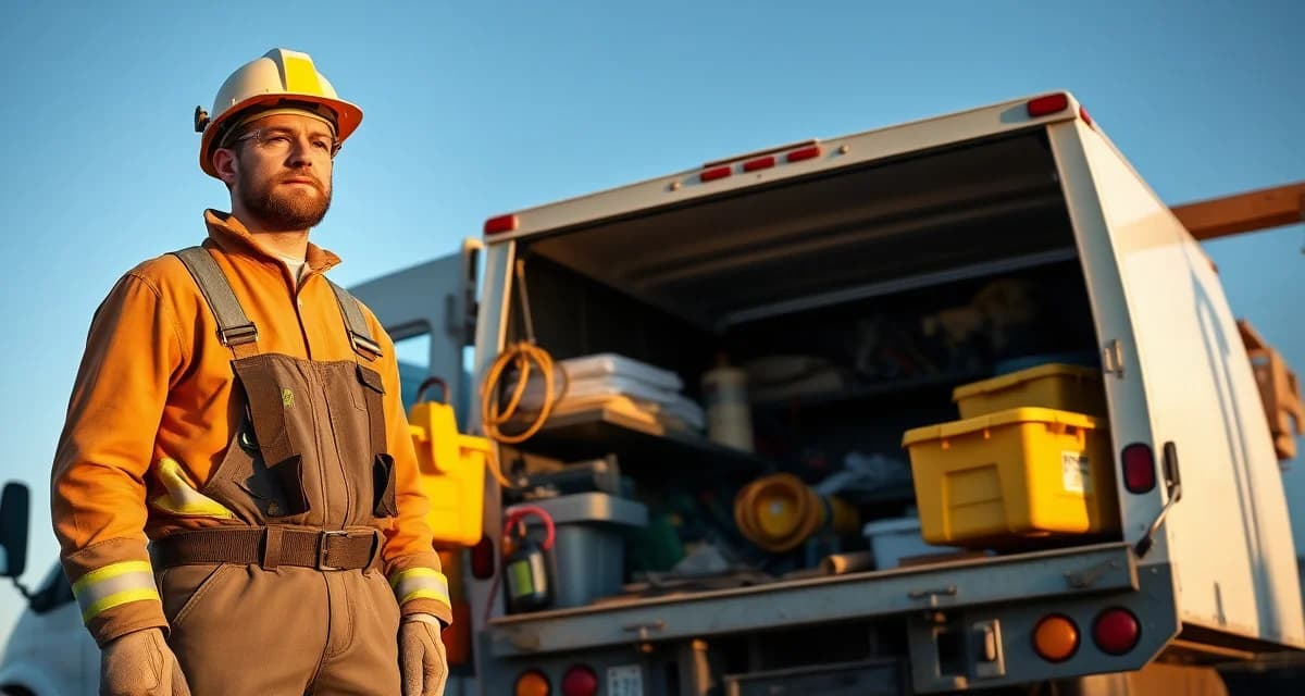 Efficient tree service management for solo operators Professional tree service operator with organized equipment truck for single-truck operation business management