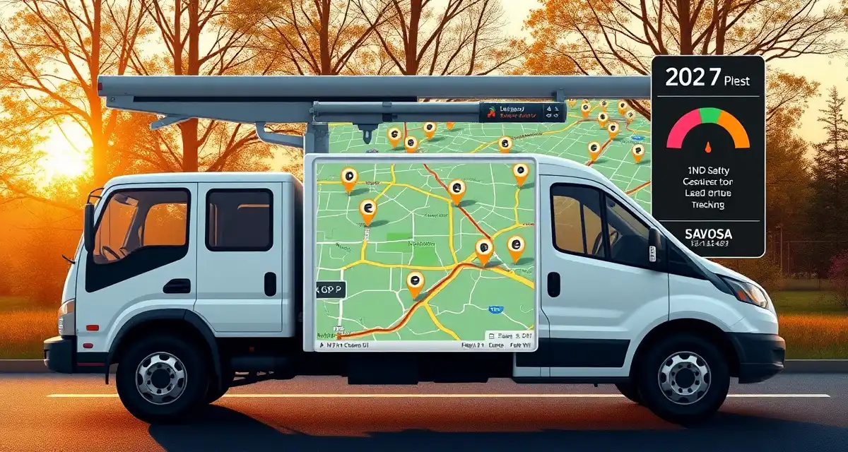 Tree service GPS dispatch and route optimization GPS tracking map display showing optimized routes for tree service trucks with real-time location monitoring and efficiency metrics.