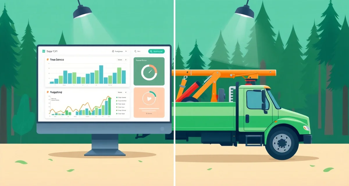 Tree Service Software Comparison: Jobber vs Arborgold Side-by-side comparison of Jobber and Arborgold tree service software platforms showing workflow differences.