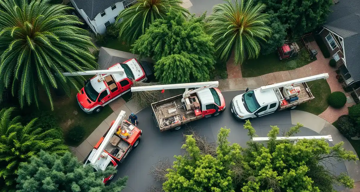 Digital storm response coordination for tree companies Tree service crew using storm damage cleanup software to efficiently triage and dispatch jobs after severe weather event