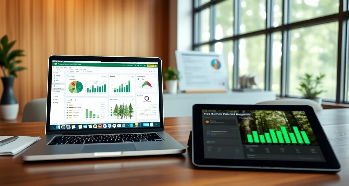Tree service software comparison dashboard Side-by-side comparison of StumpIQ and ArboStar tree service software platforms showing dashboard interfaces and features