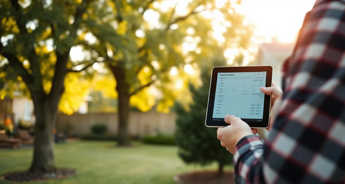 Digital tree service estimating solution Arborist using AI photo quoting on mobile device to create tree service estimate efficiently