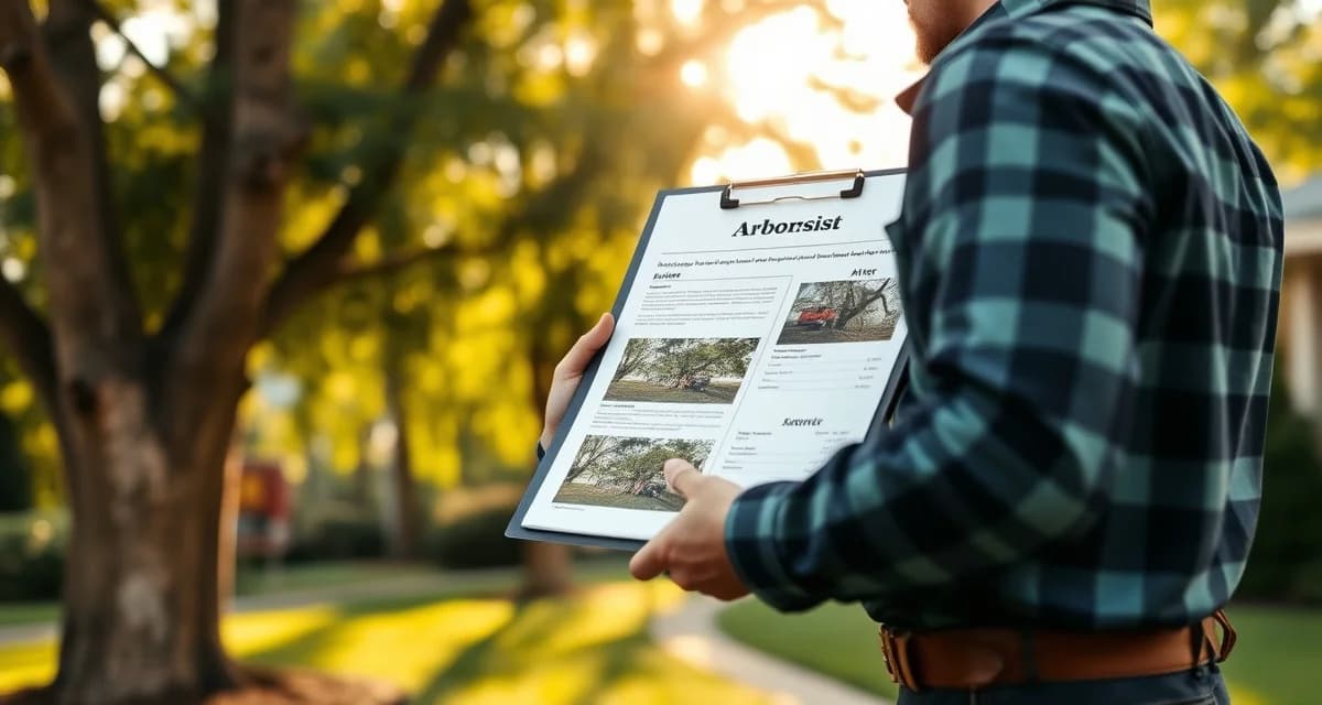 How to create effective tree service proposals that close more jobs Professional tree service proposal with before and after photos presented to customer during consultation