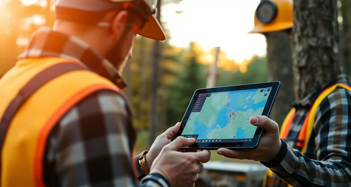 AI-powered tree service dispatch software built for New Hampshire markets Tree service software interface showing GPS dispatch and job management for New Hampshire arborists managing local tree removal services